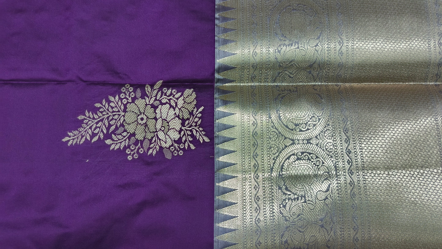 Violet Varnajalam vegan premium kanchi silk saree LA25911