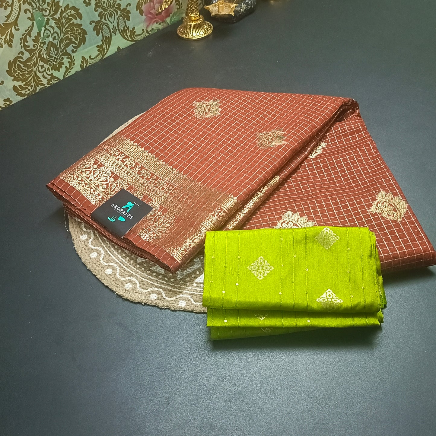 Brown Jaalika Vegan Viscose Georgette Saree MA25228