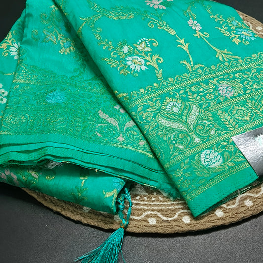 Light green Anaamika vegan kaddi georgette saree MA25276