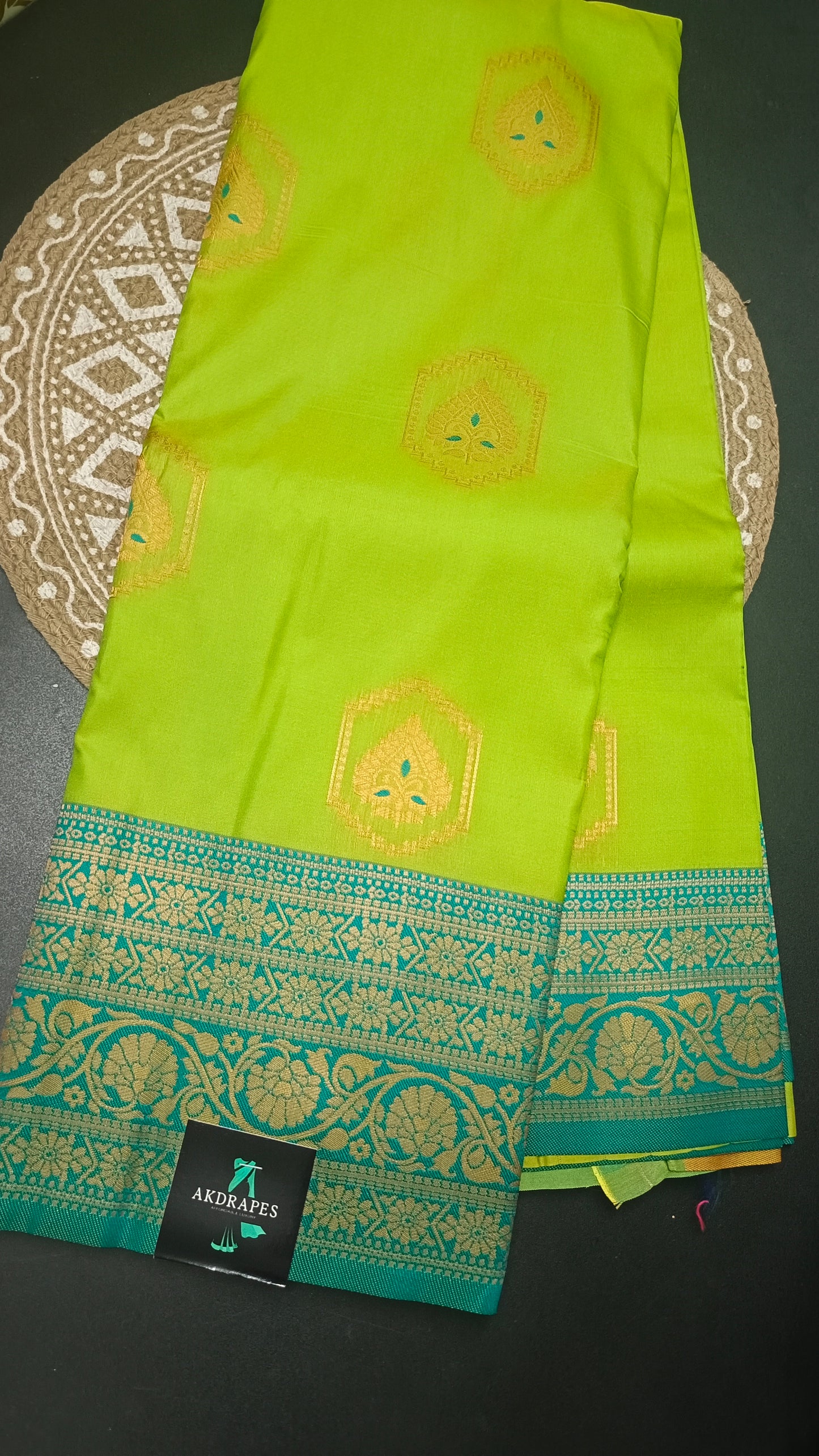 Green Anantha vastra Vegan Kanchi soft silk saree MA25121