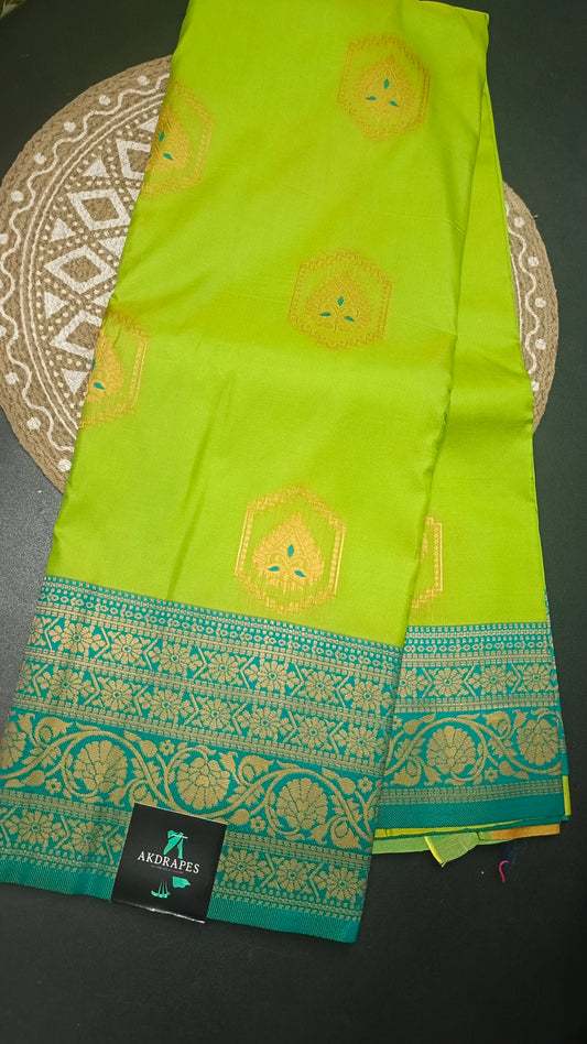 Green Anantha vastra Vegan Kanchi soft silk saree MA25121