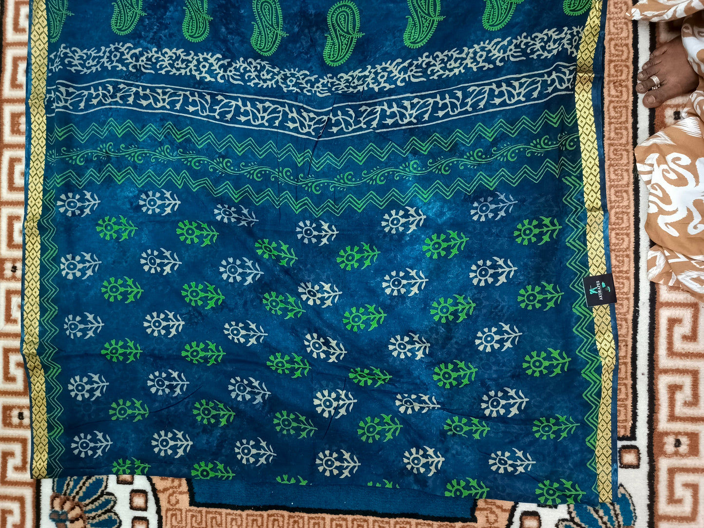 Blue Pina cola Vol 2 Vegan mull cotton saree HA25486
