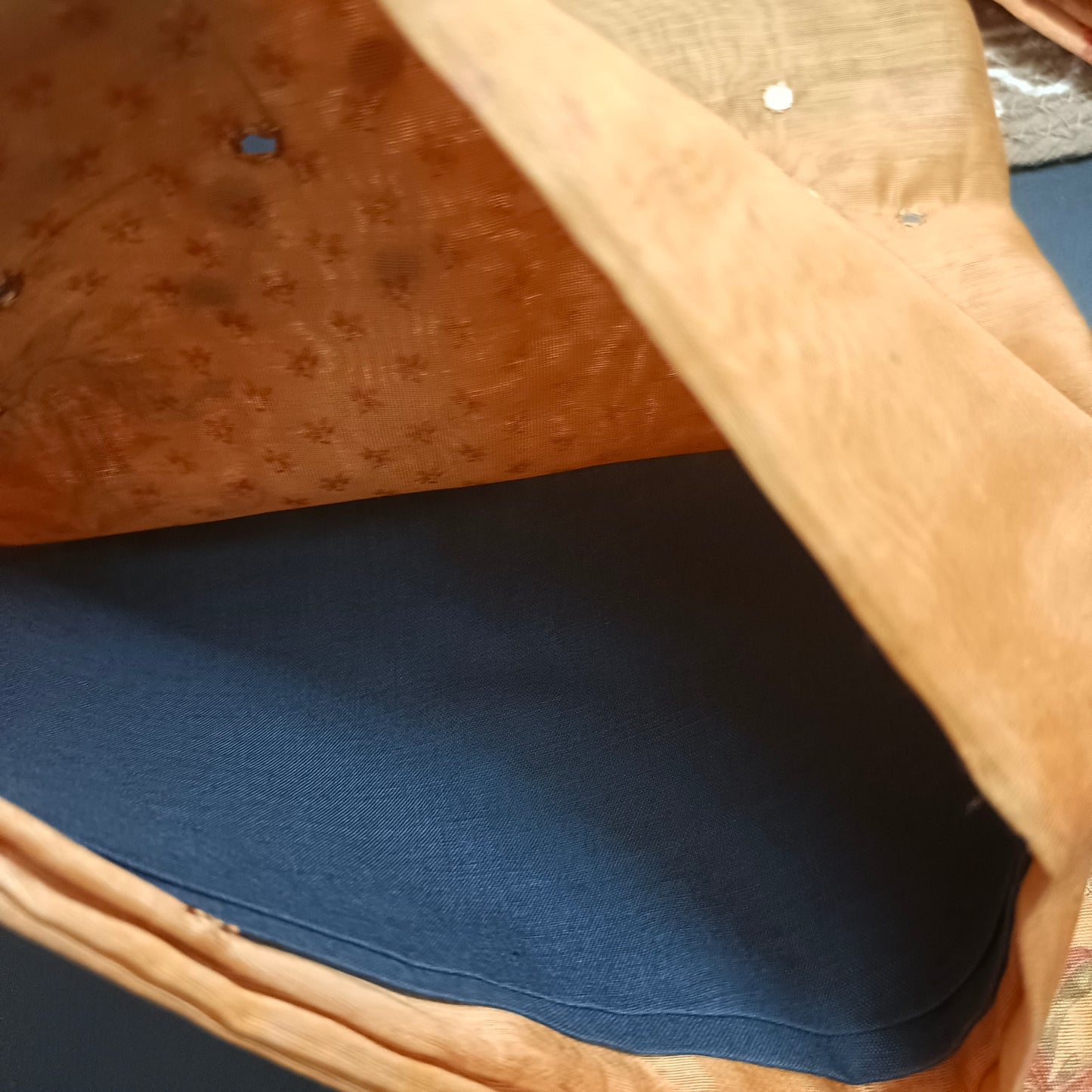 Orange Vegan chanderi pichwai unstitched suits HA25364