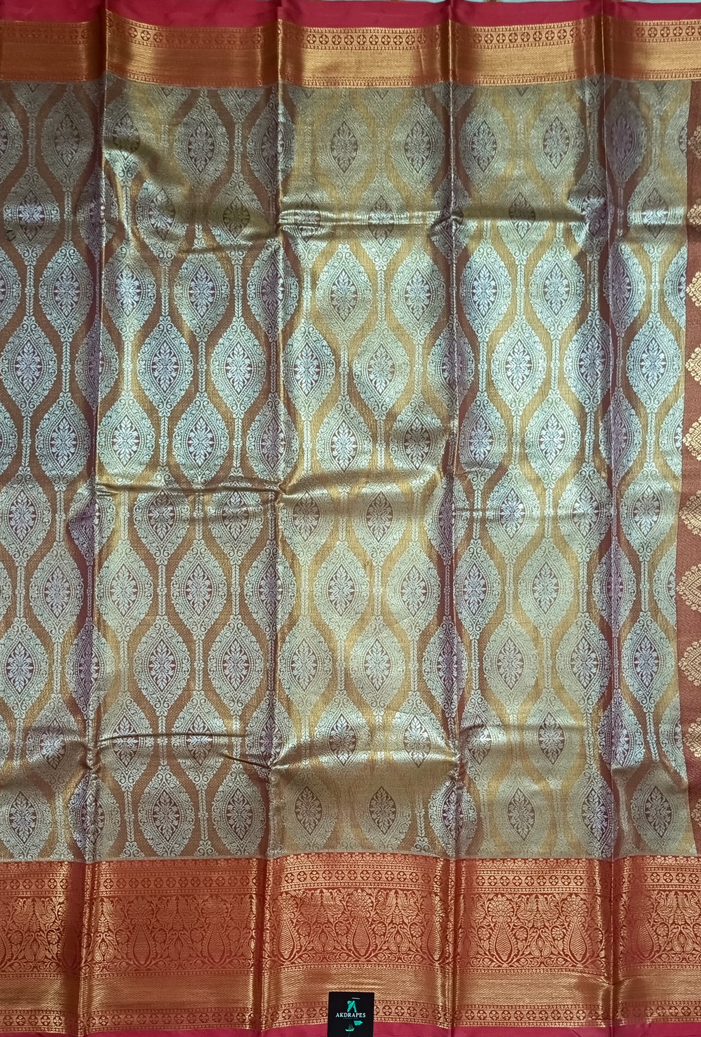 Red Gold Swarnika Vegan bridal silk saree JA25311