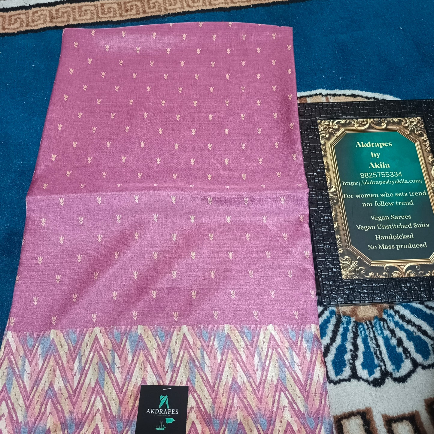 Onion pink Kashmiri vegan crepe Silk vol 03 SA25668