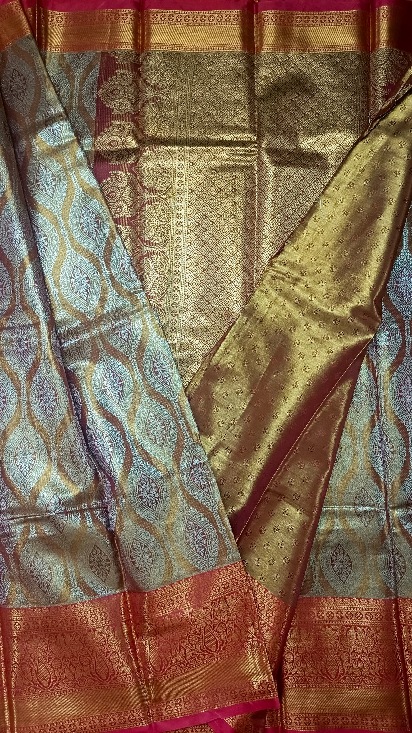 Red Gold Swarnika Vegan bridal silk saree JA25311