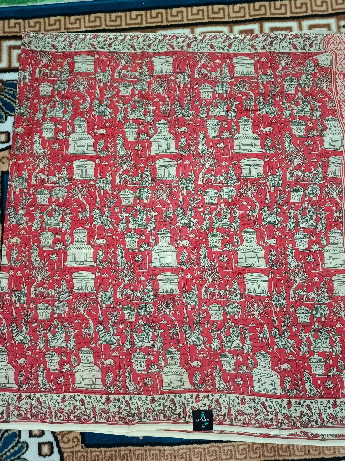 Pink Ganga Mull Cotton kalamkari saree SA25855