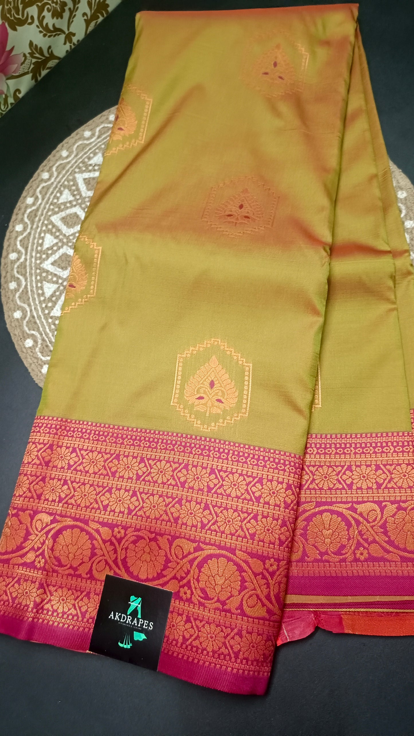 Green Majenta Anantha vastra Vegan Kanchi soft silk saree MA25116