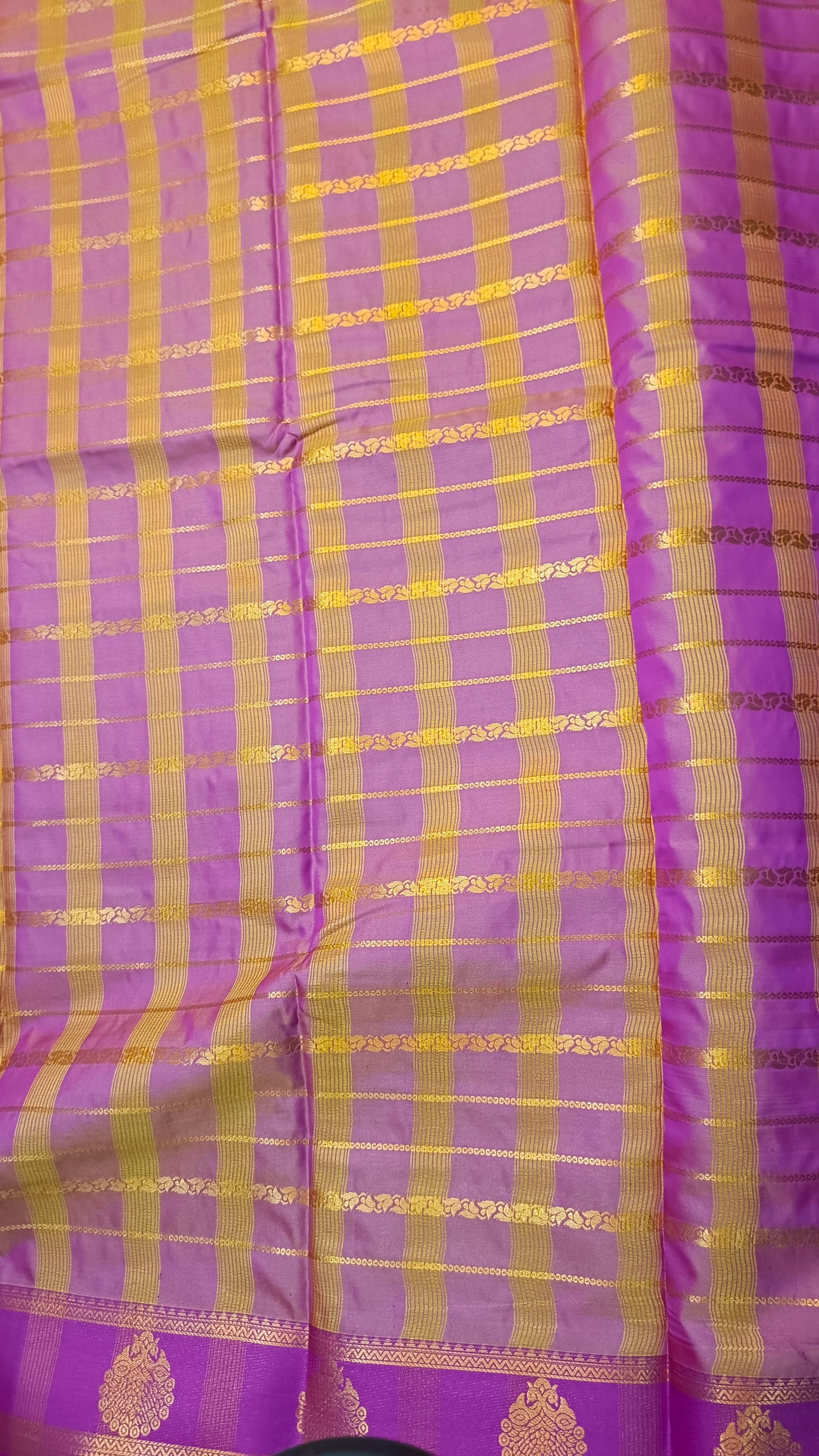 Green Majenta  Veldhari Vegan mysore silk saree MA25086