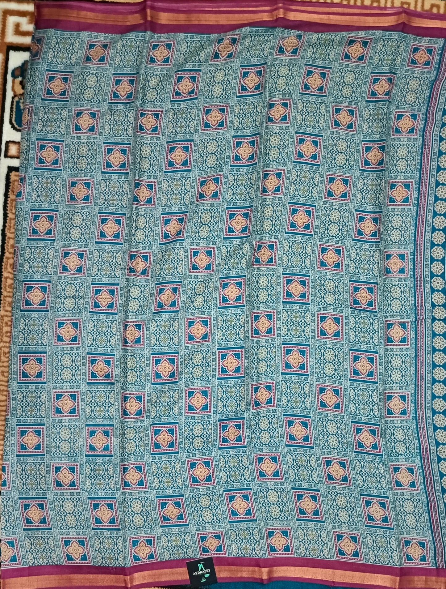 Blue sugandha vegan digital malai cotton saree SA25577