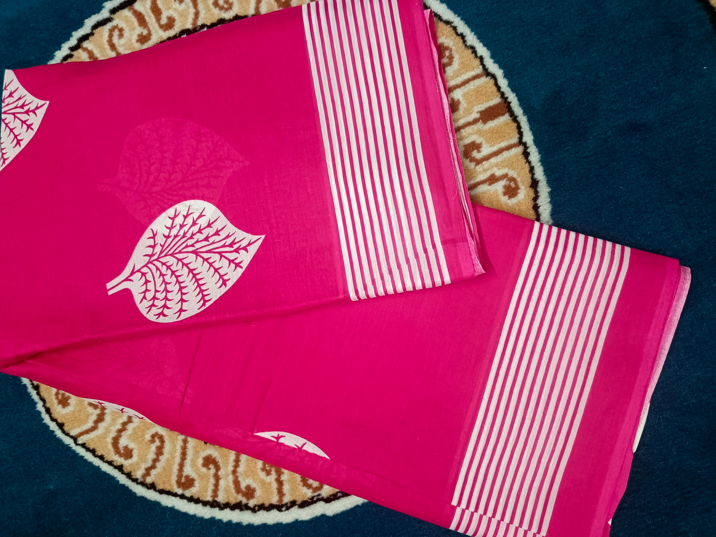 Pink Vegan floral Jaipur cotton saree SA25747