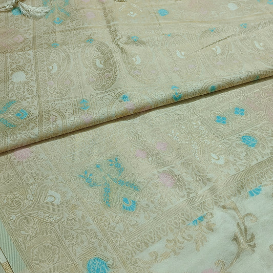 Off white  Anaamika vegan kaddi georgette saree MA25267