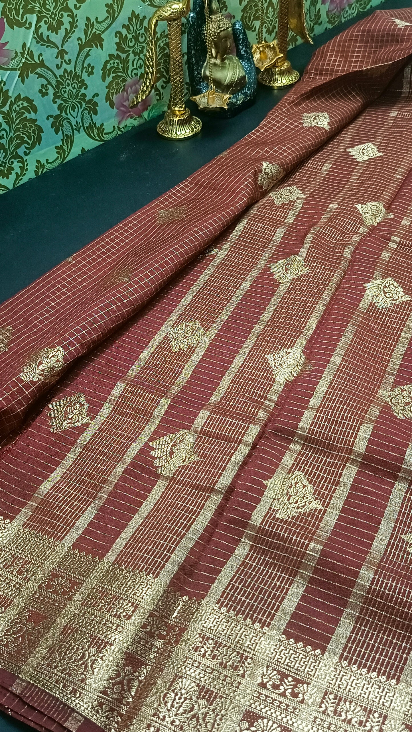 Brown Jaalika Vegan Viscose Georgette Saree MA25228