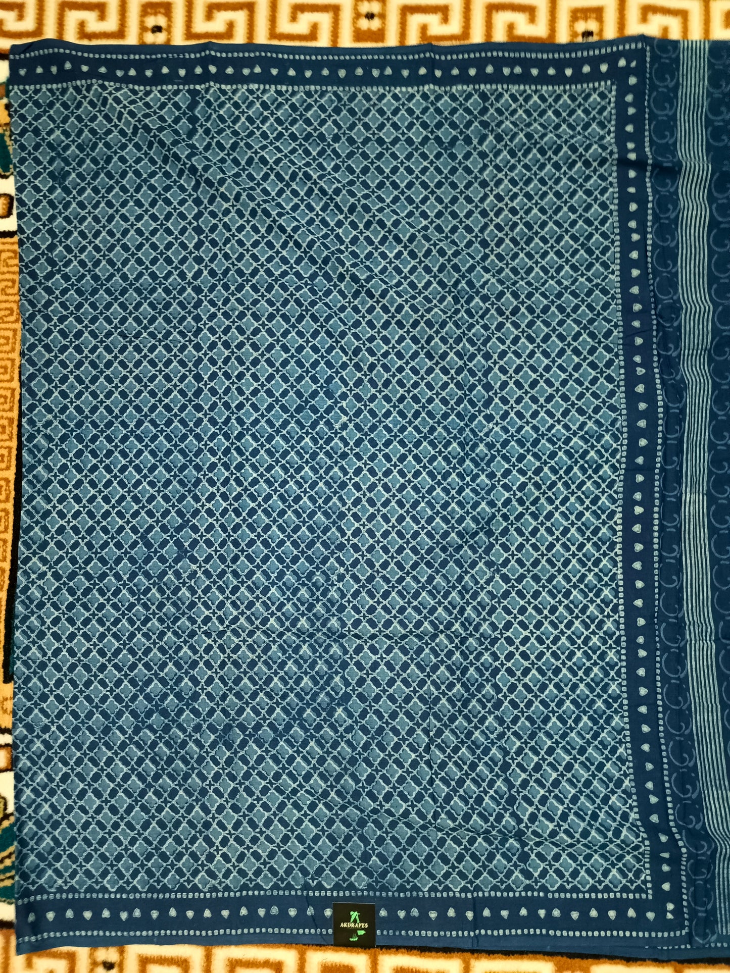 Indigo Vegan bamboo mull cotton saree HA25477