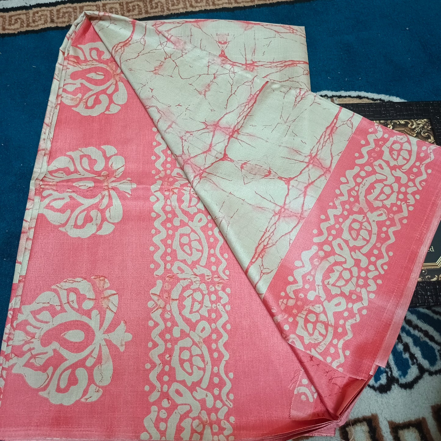 Peach Vriddhi silk vol 5 Batik vegan tussar crepe digital saree SA25651