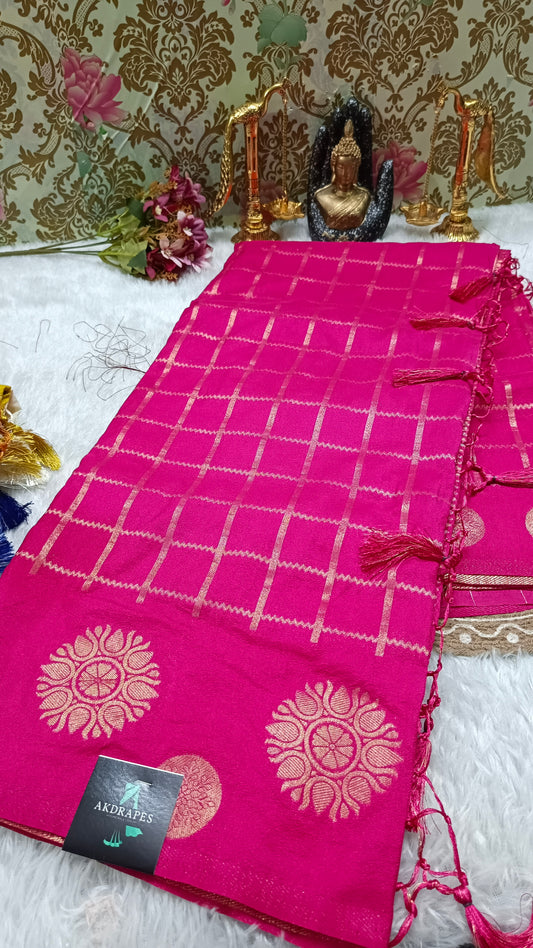 Pink Sudar Chakkram vegan kaddi georgette saree MA25100