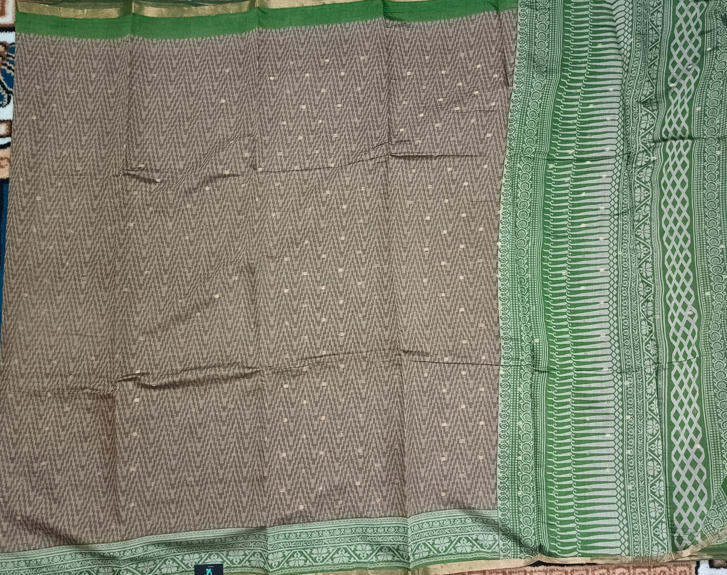 Grey Bamboo zari Vegan Chanderi cotton saree HA25464