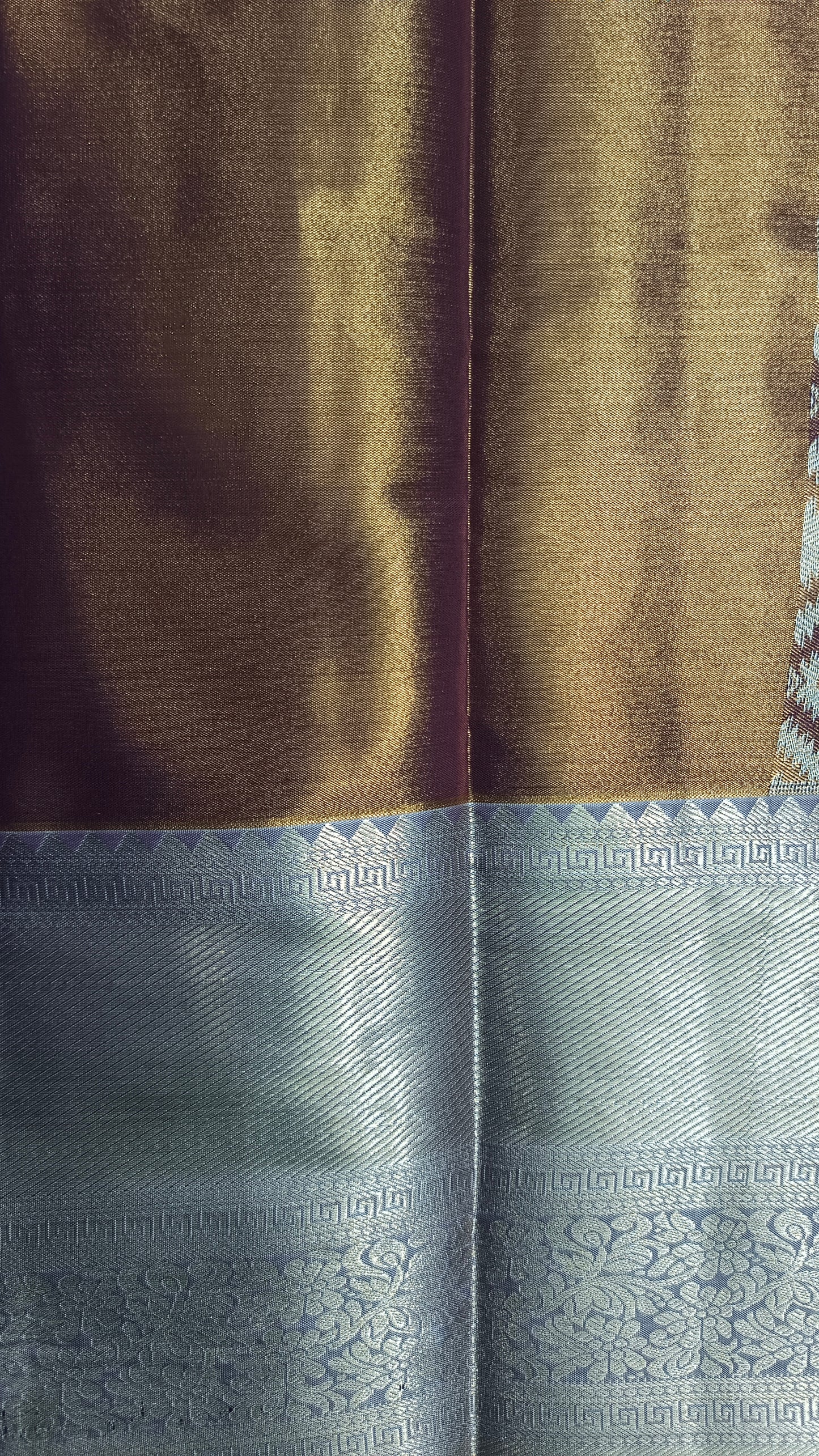 Purple with gold Radiance Heritage vegan self tissue kanchi silk saree LA25933