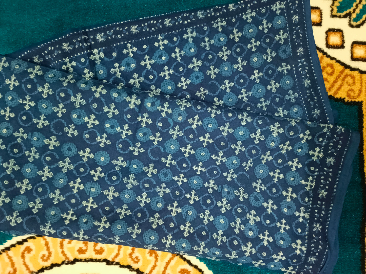 Indigo Vegan bamboo mull cotton saree HA25476