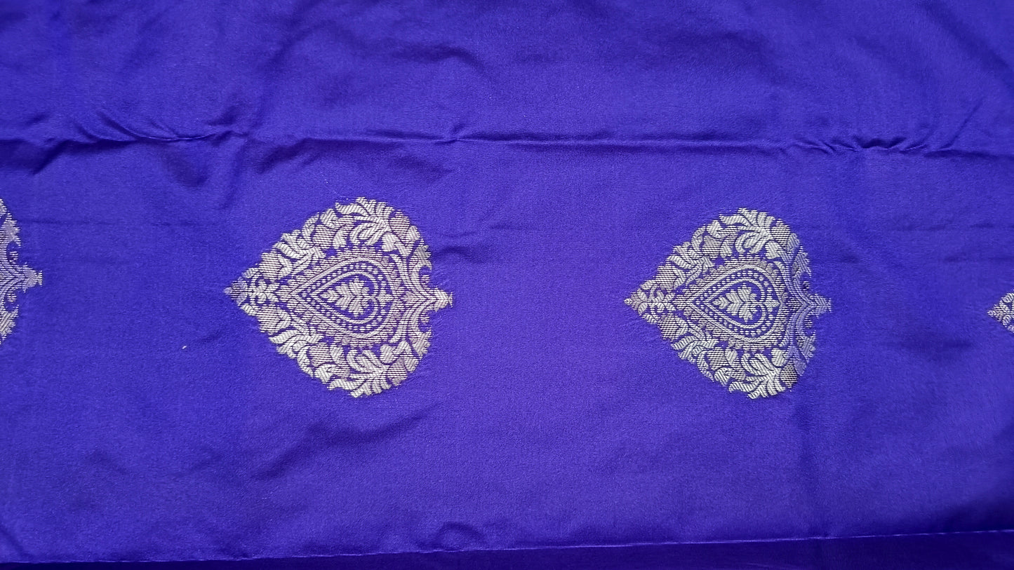 Royal blue with Pastel Varnajalam vegan premium kanchi silk saree LA25916