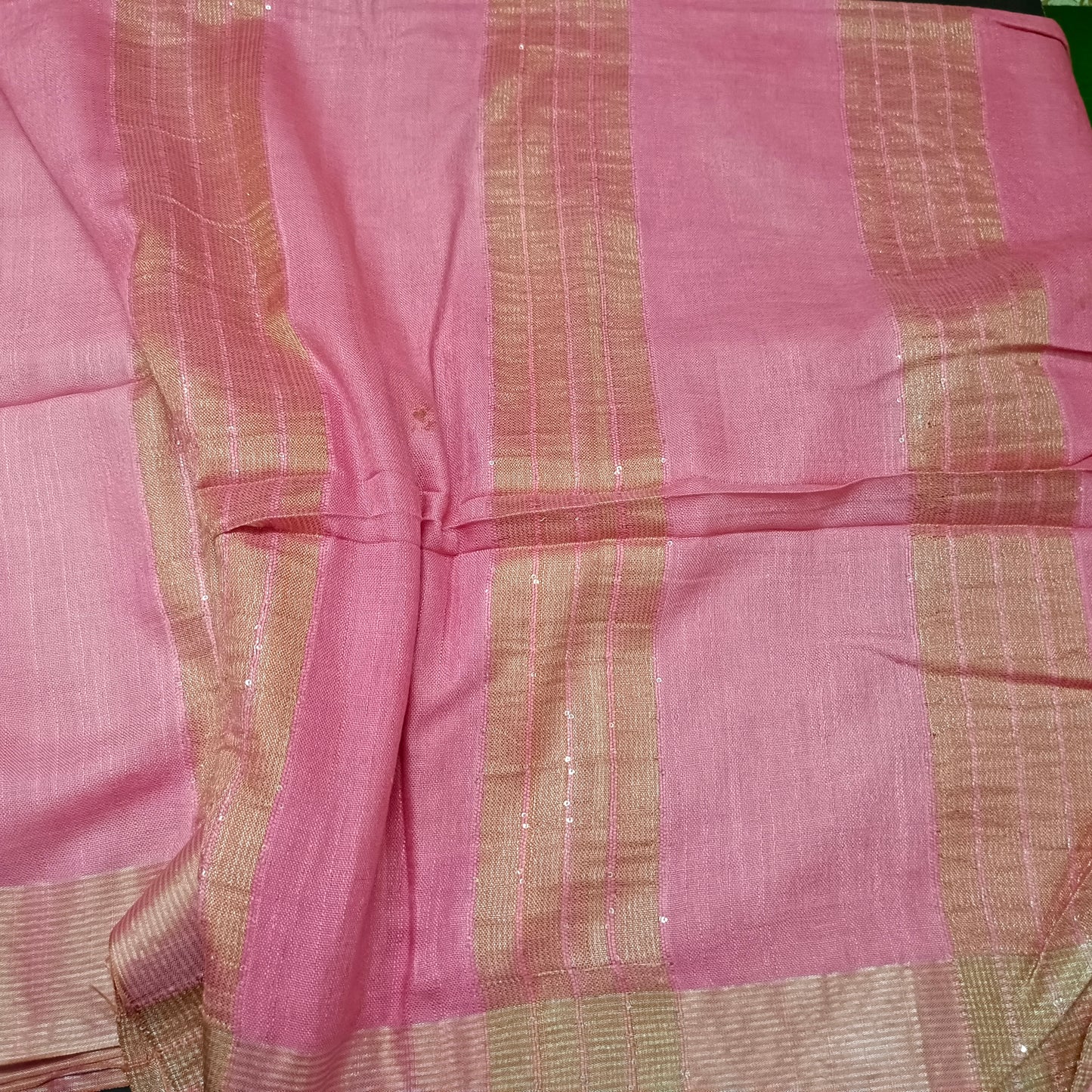 Pink  Candy vegan linen saree HA25513