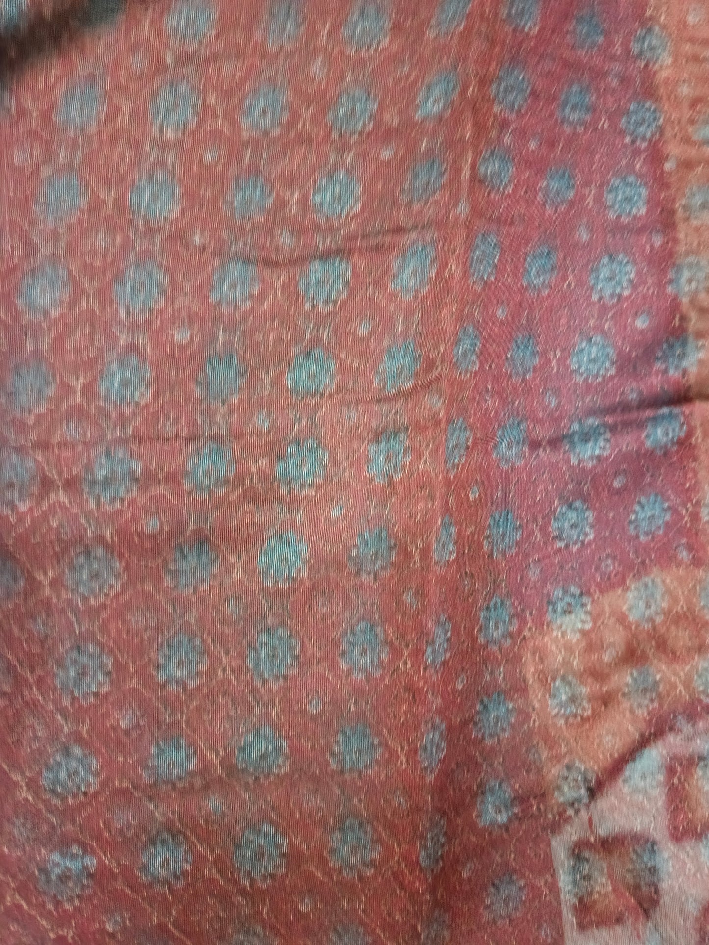 Green Fushion bandhini Ajrakh Malai cotton saree HA25410