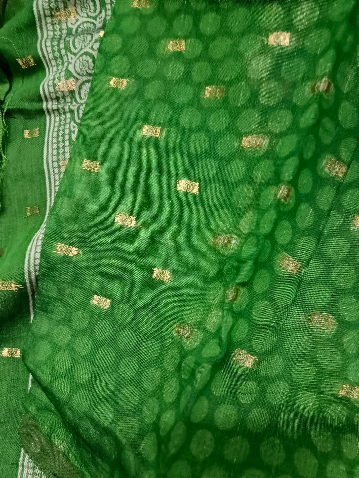 Grey Bamboo zari Vegan Chanderi cotton saree HA25464