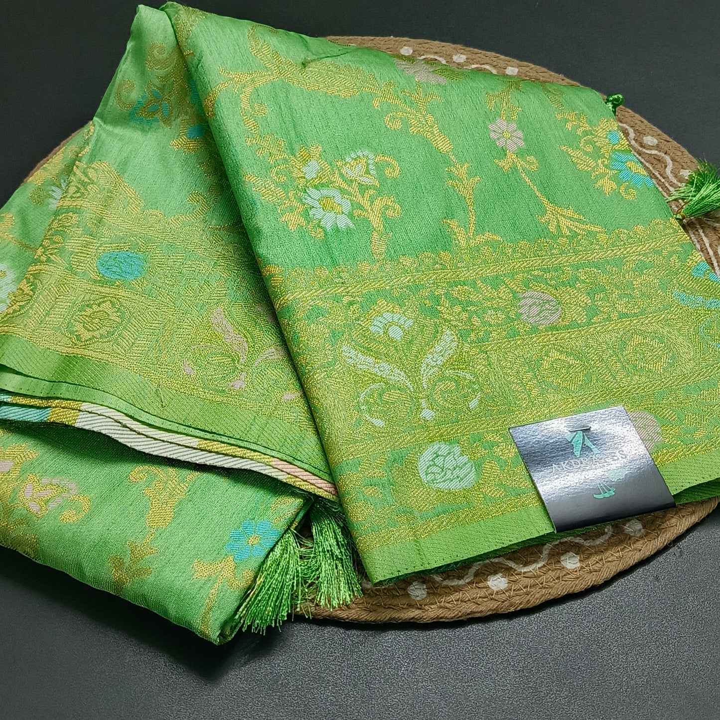 Pastel green  Anaamika vegan kaddi georgette saree MA25273