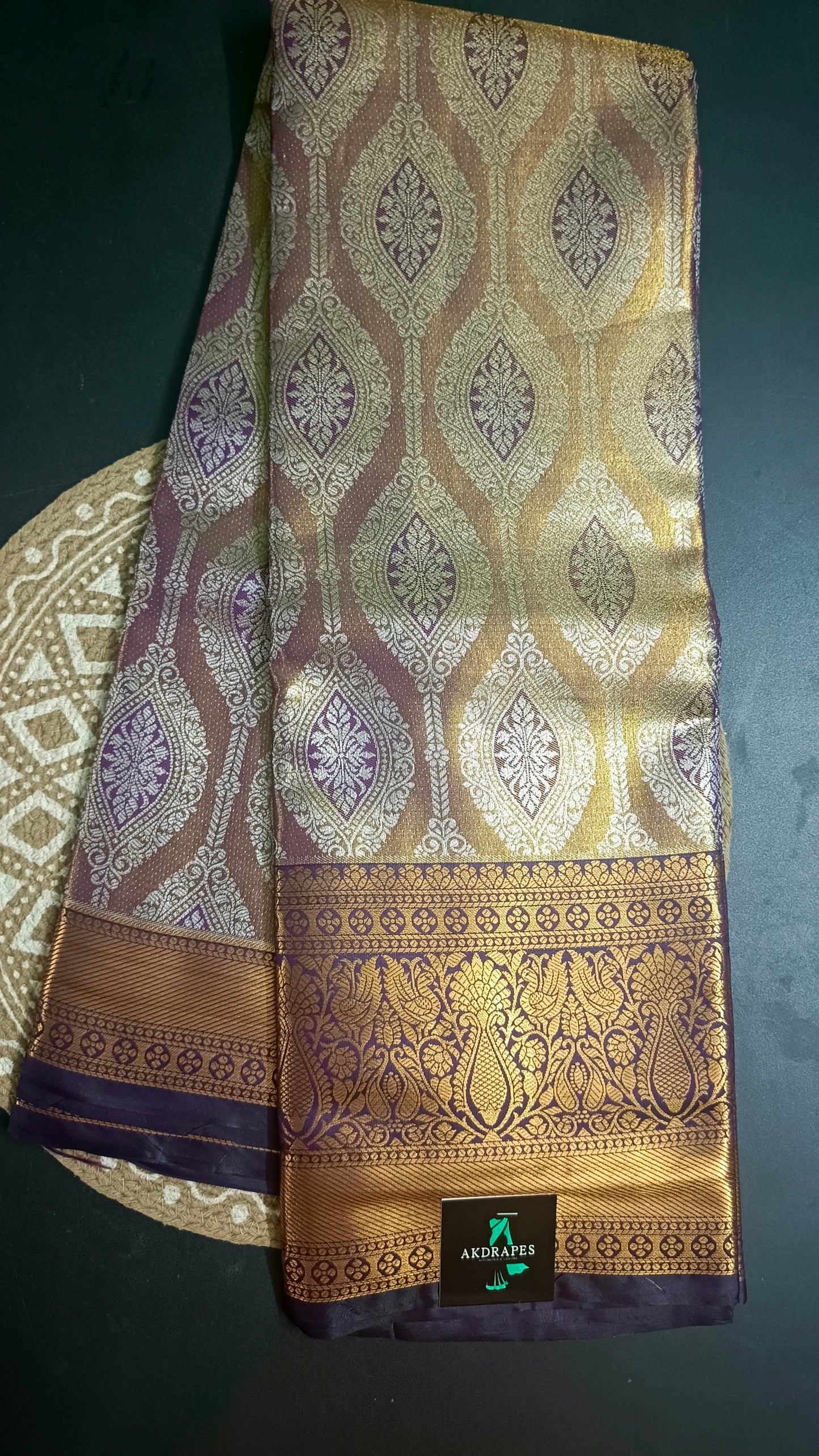 Purple Swarnika Vegan bridal silk saree JA25312