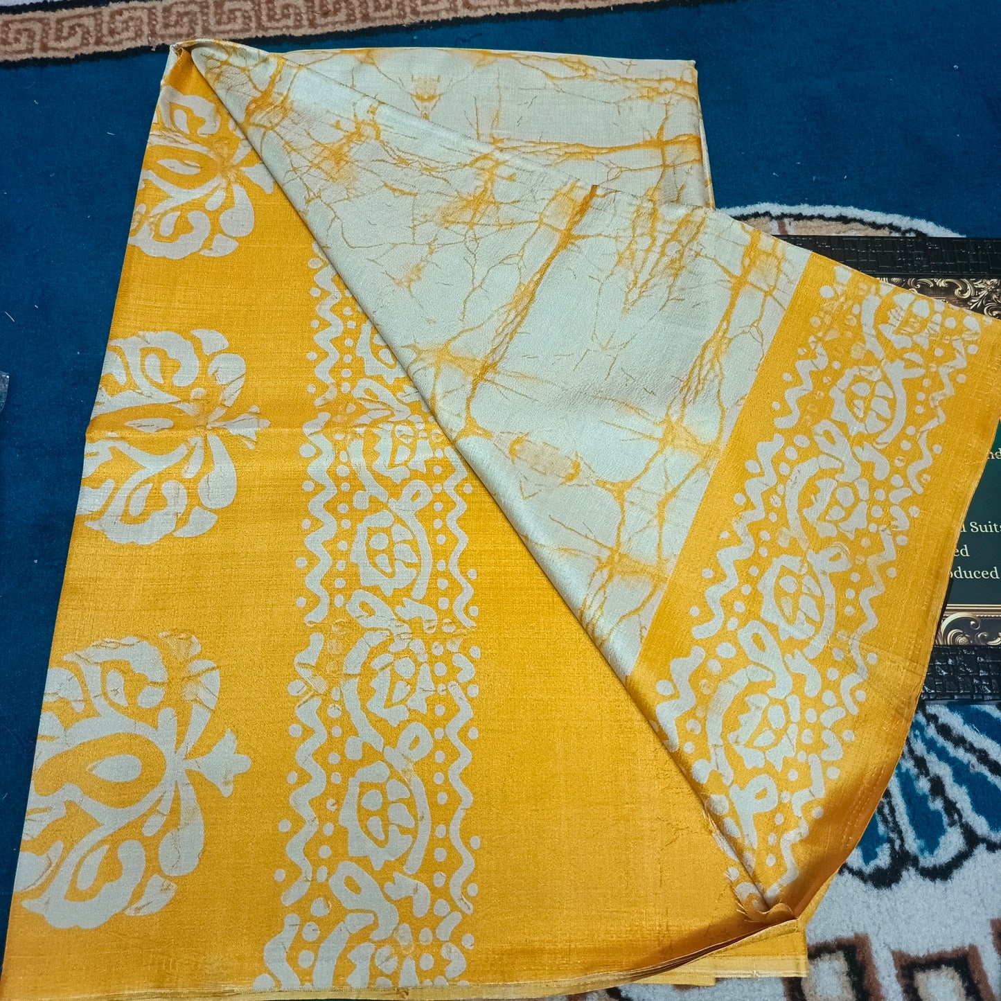 Yellow Vriddhi silk vol 5 Batik vegan tussar crepe digital saree SA25652