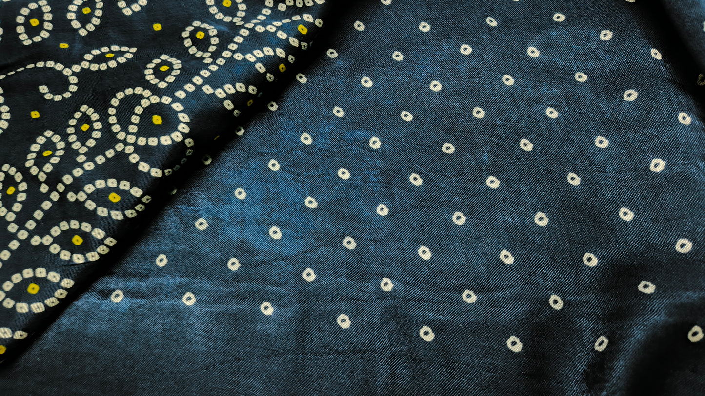 Blue Mystic Mashru vegan silk saree SA25862