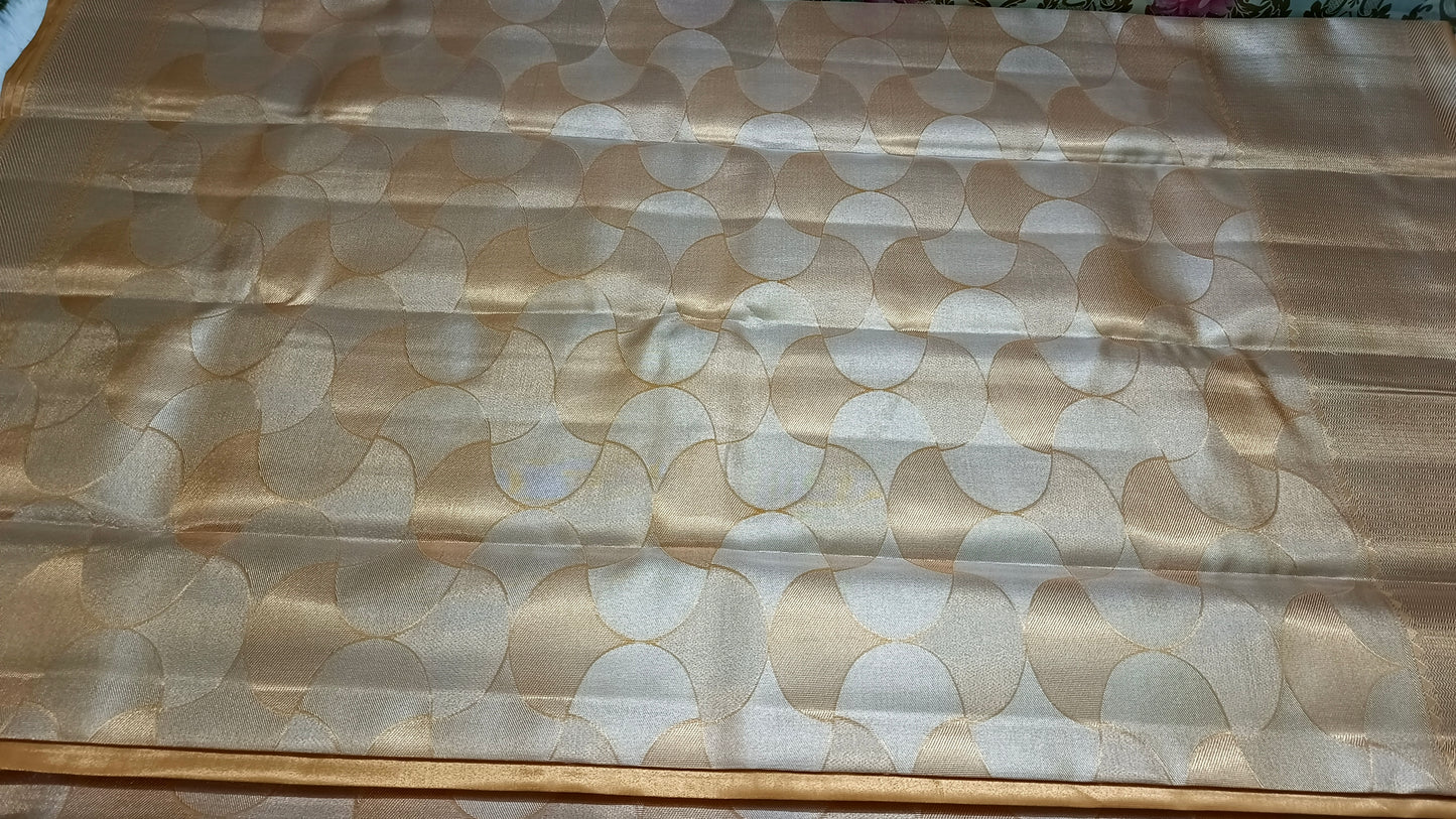 Gold Radiance Heritage vegan self tissue kanchi silk saree LA25938
