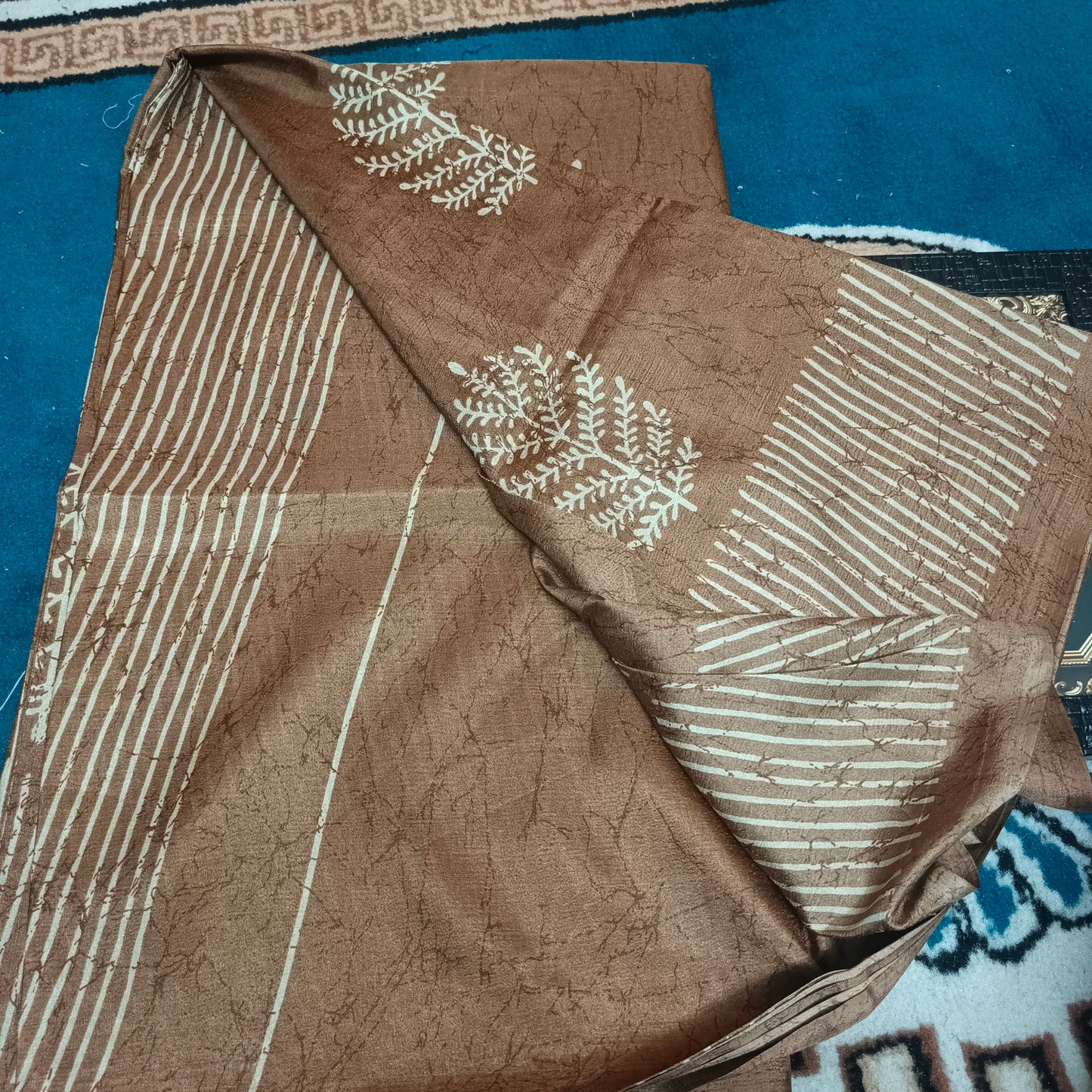 Brown Vriddhi silk vol 6 vegan tussar crepe digital saree SA25656