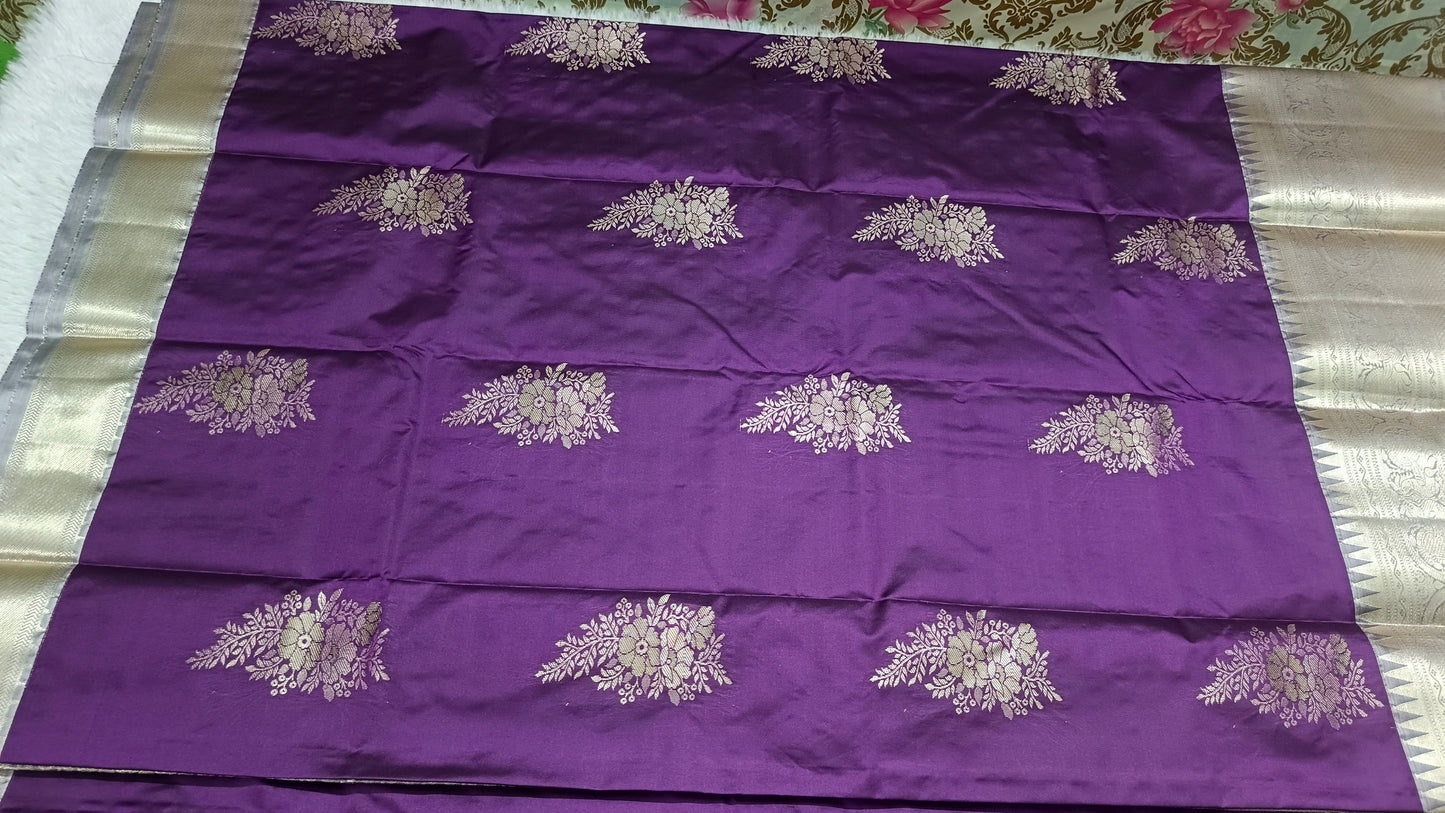 Violet Varnajalam vegan premium kanchi silk saree LA25911