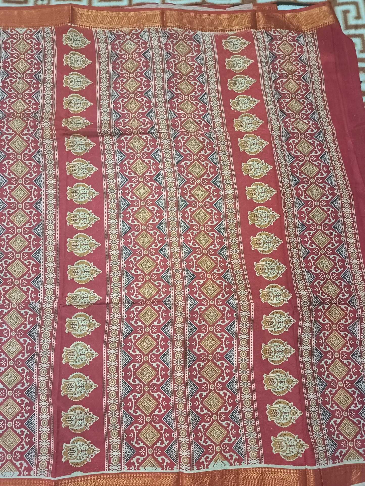 Green Kalamkari veg dyed Vegan Magalgiri silk cotton Saree HA25475