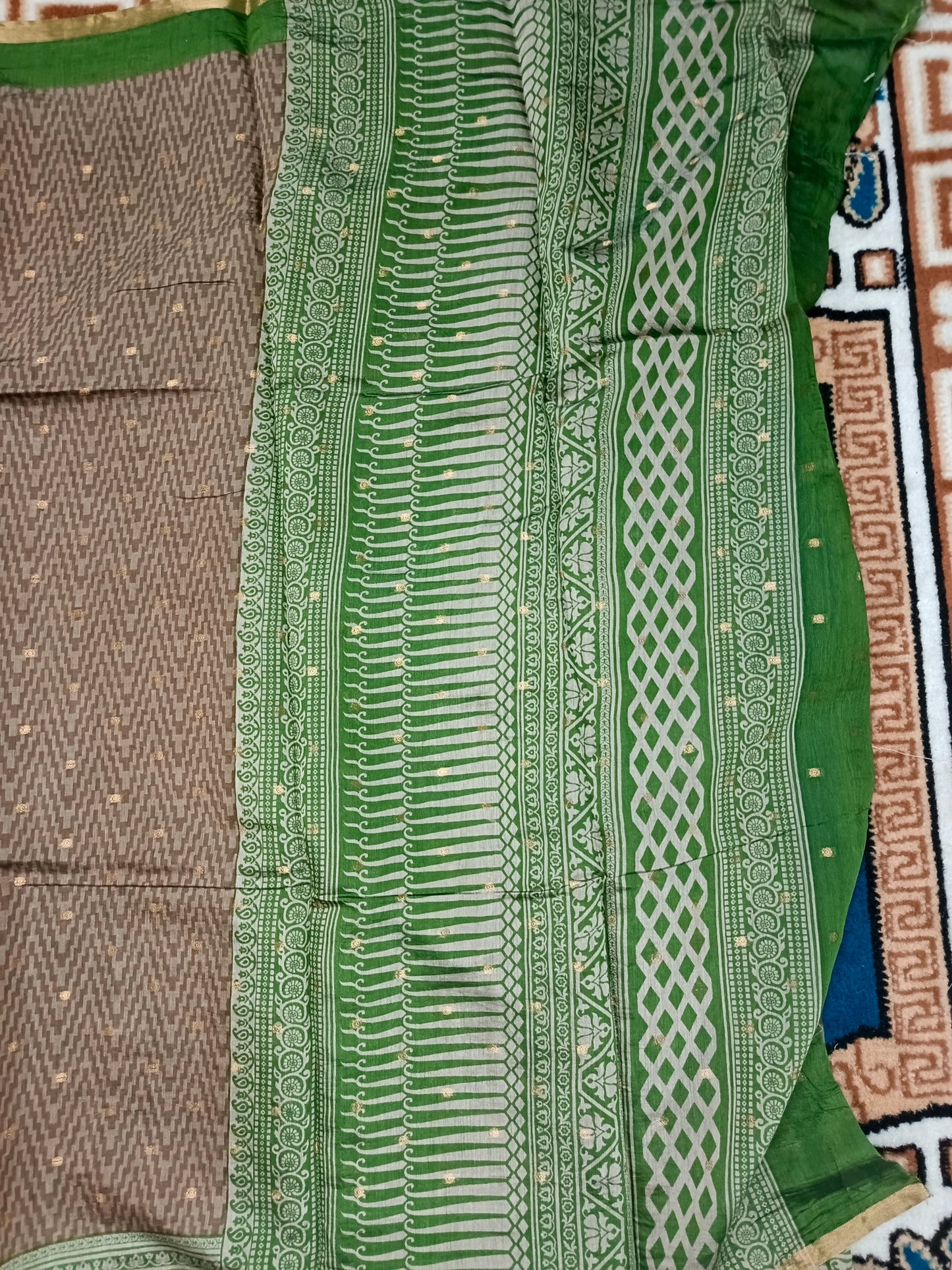 Grey Bamboo zari Vegan Chanderi cotton saree HA25464