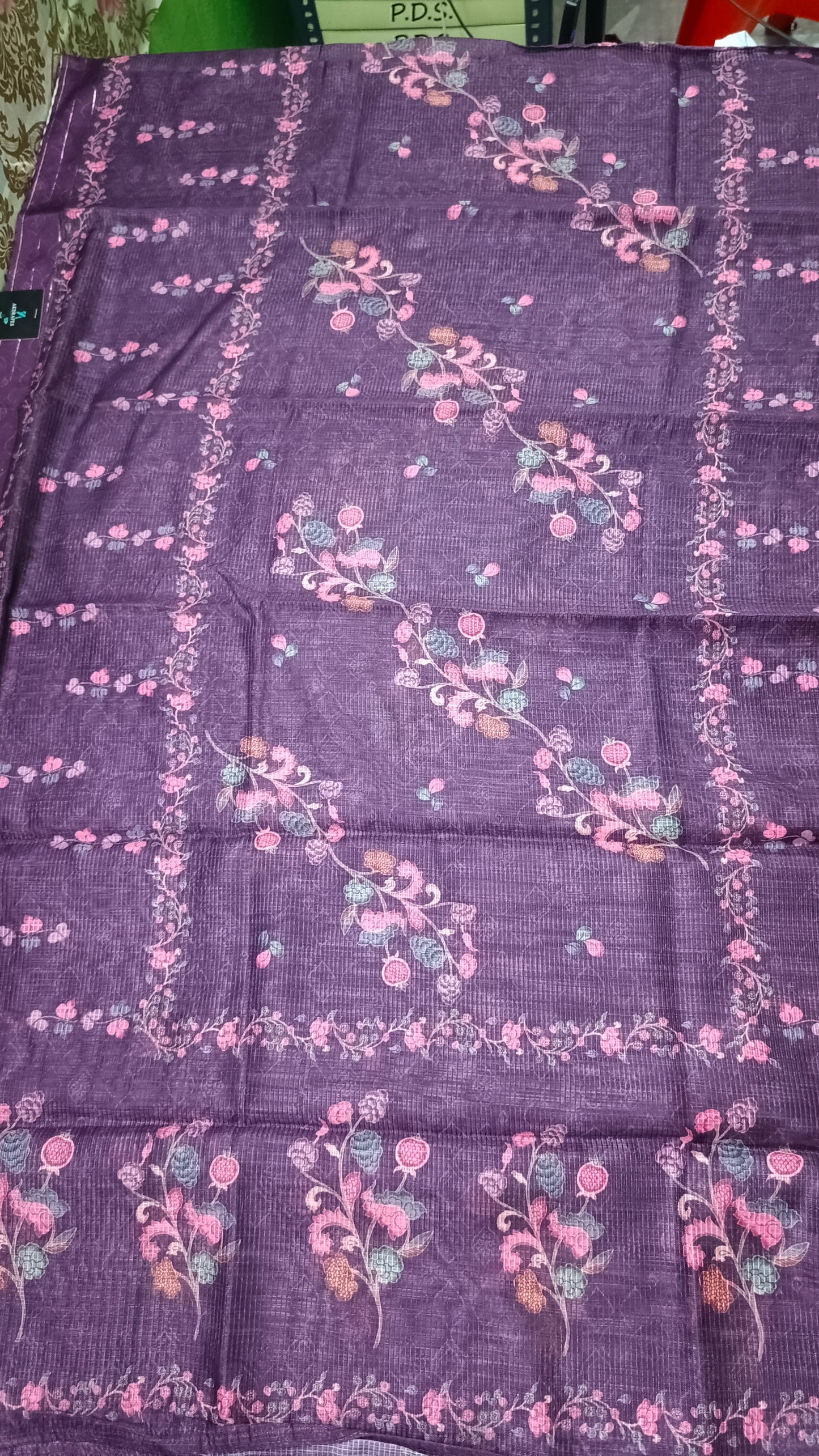 Wine chanderi hakoba suit PA25056