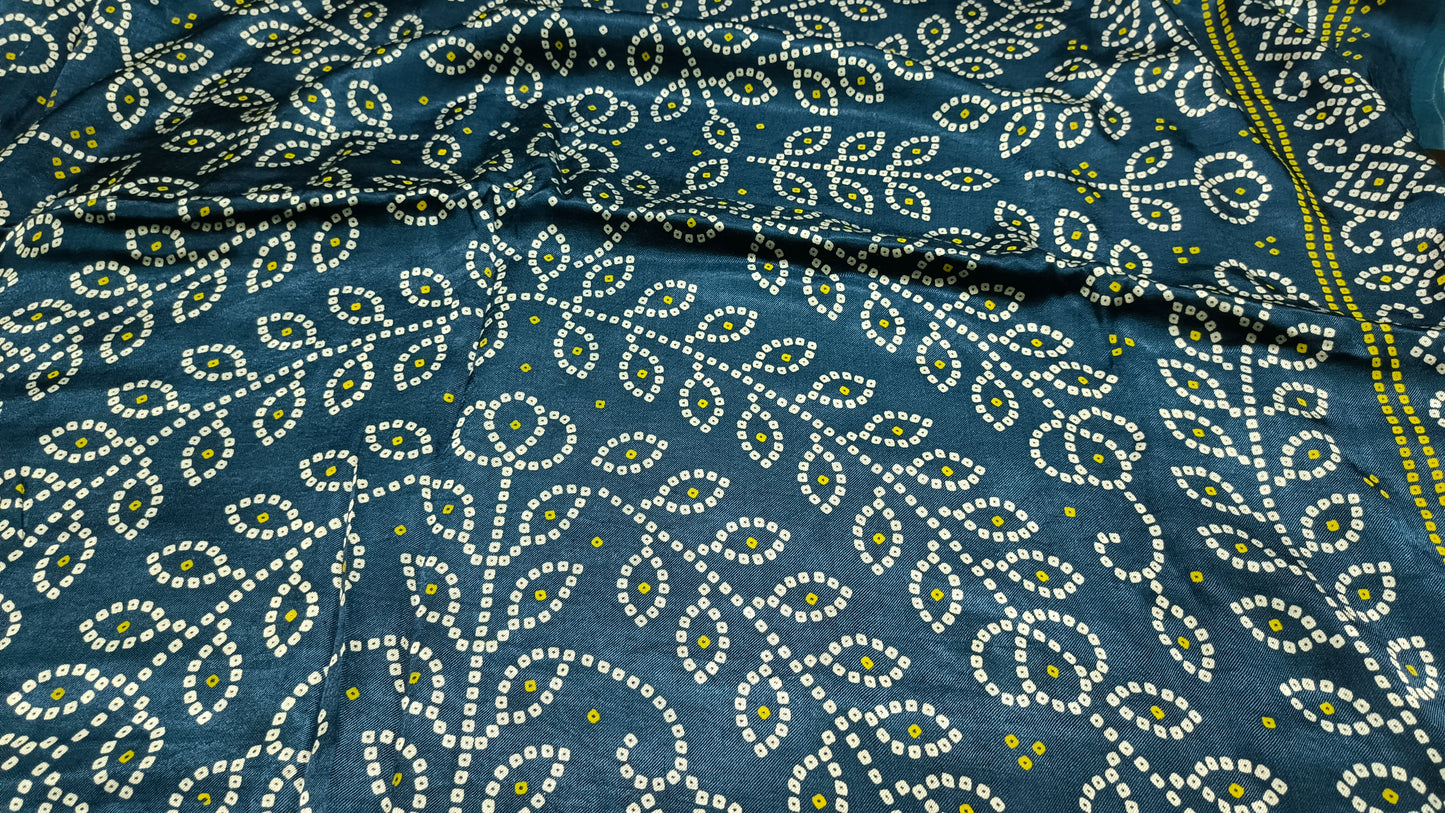 Blue Mystic Mashru vegan silk saree SA25862