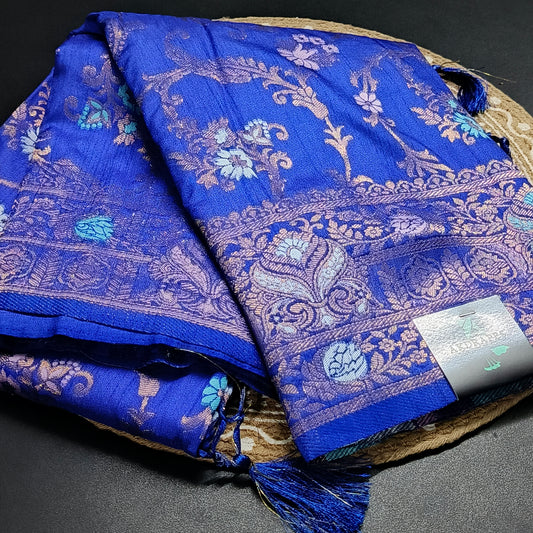 Royal Blue Anaamika vegan kaddi georgette saree MA25266
