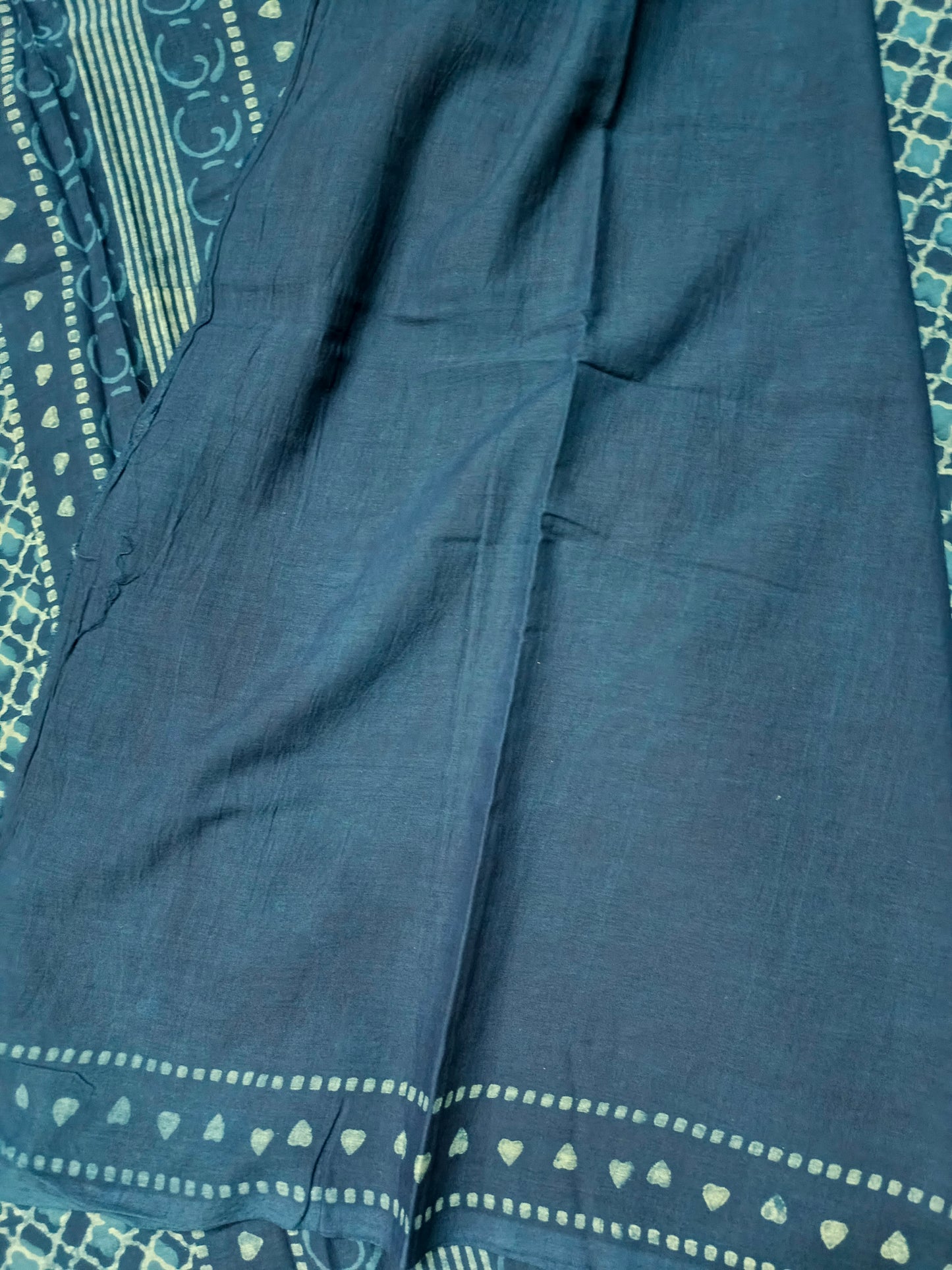 Indigo Vegan bamboo mull cotton saree HA25477