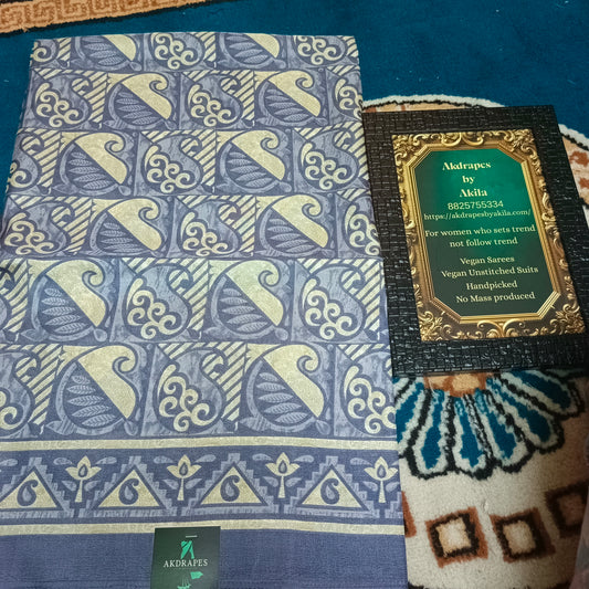 Lavender Vriddhi silk vol 7 vegan tussar crepe digital saree SA25660