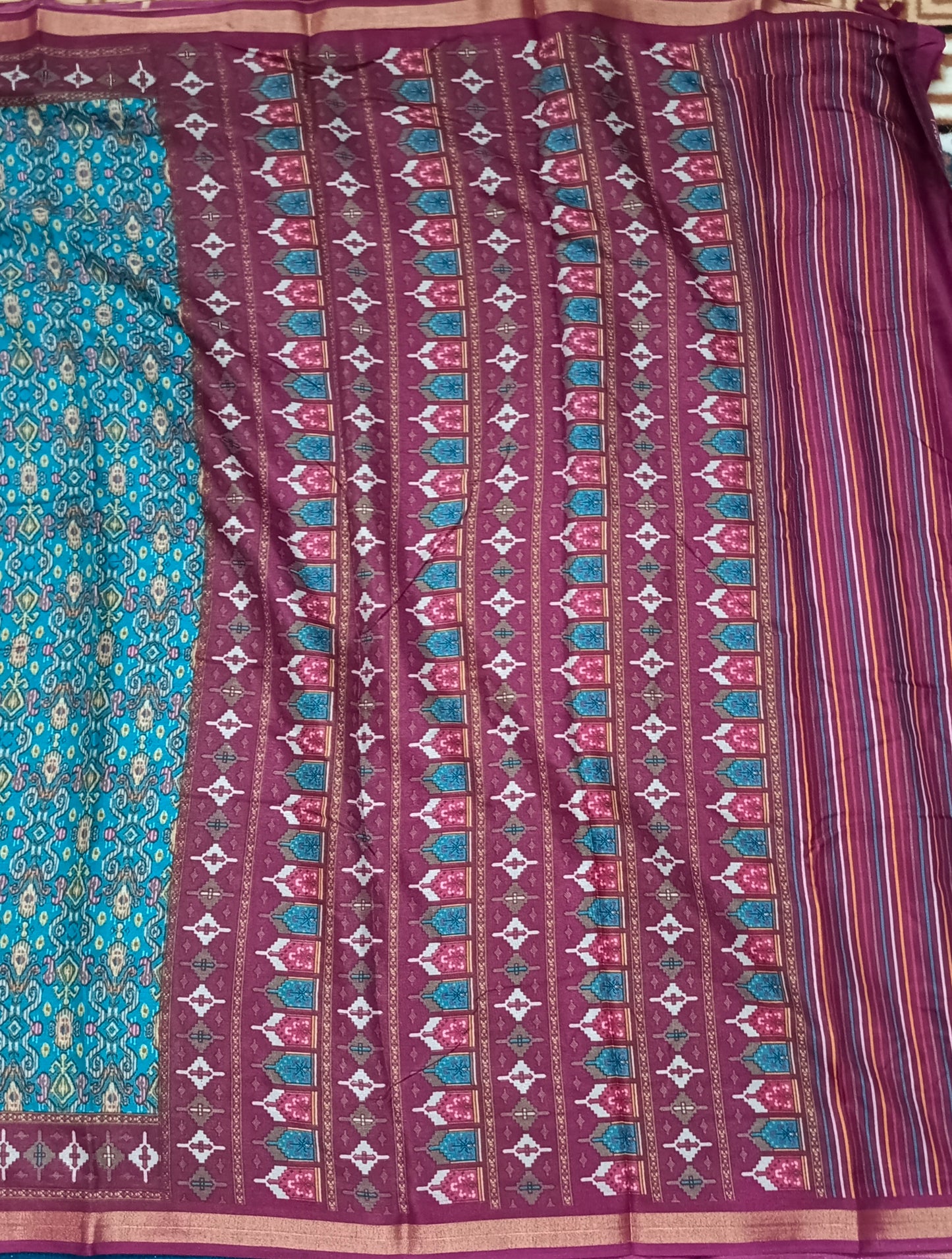 Blue sugandha vegan digital malai cotton saree SA25578