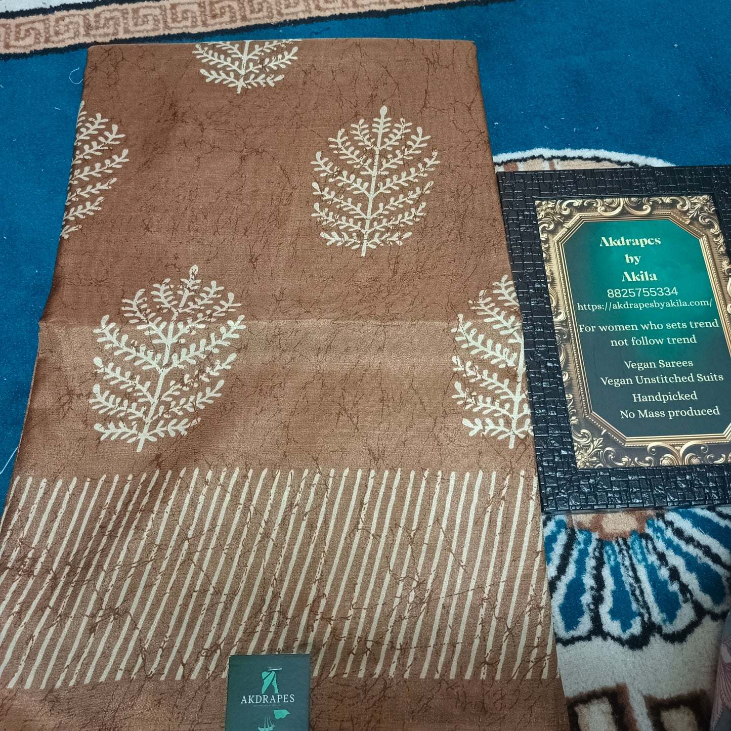 Brown Vriddhi silk vol 6 vegan tussar crepe digital saree SA25656