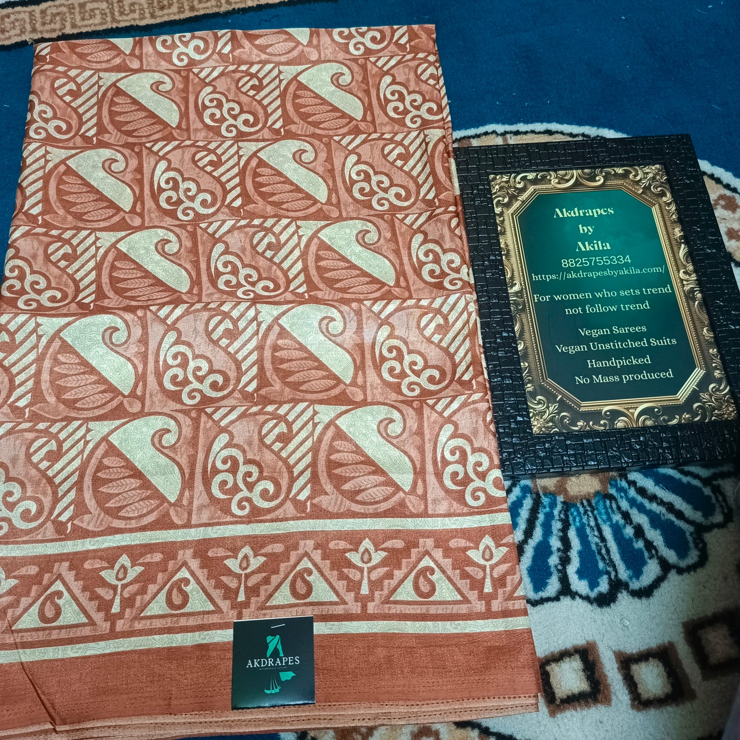 Brown Vriddhi silk vol 7 vegan tussar crepe digital saree SA25659
