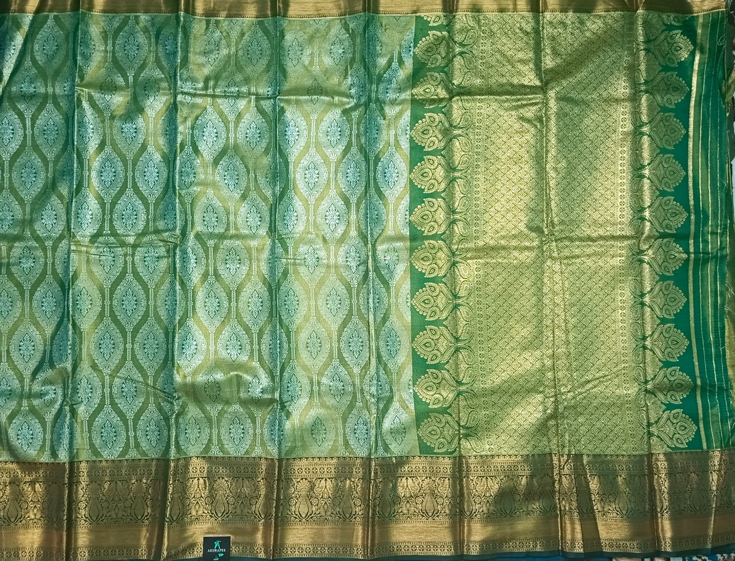 Green Swarnika Vegan bridal silk saree JA25313