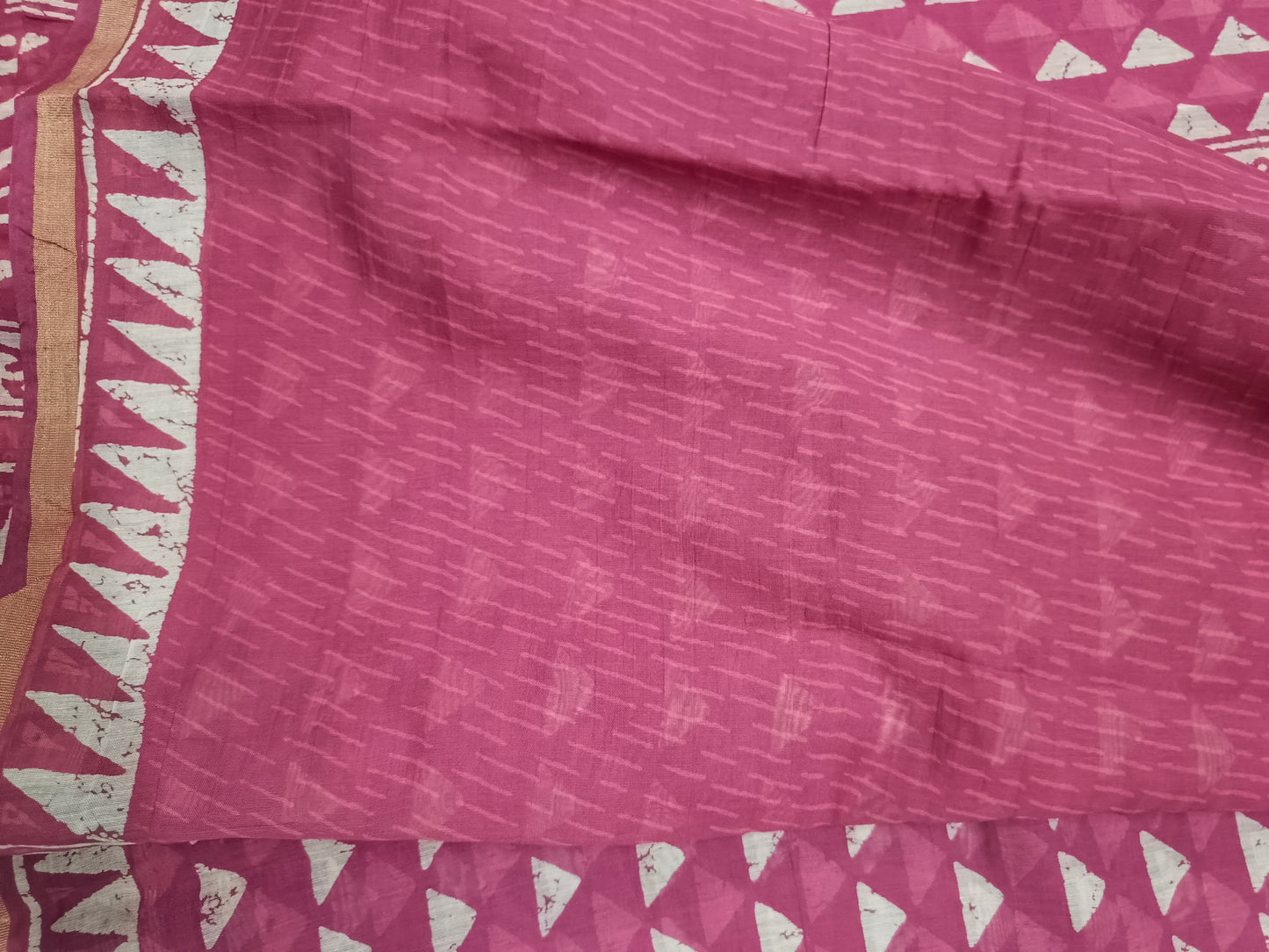 Pink Rapid discharge Vegan chanderi cotton saree HA25453