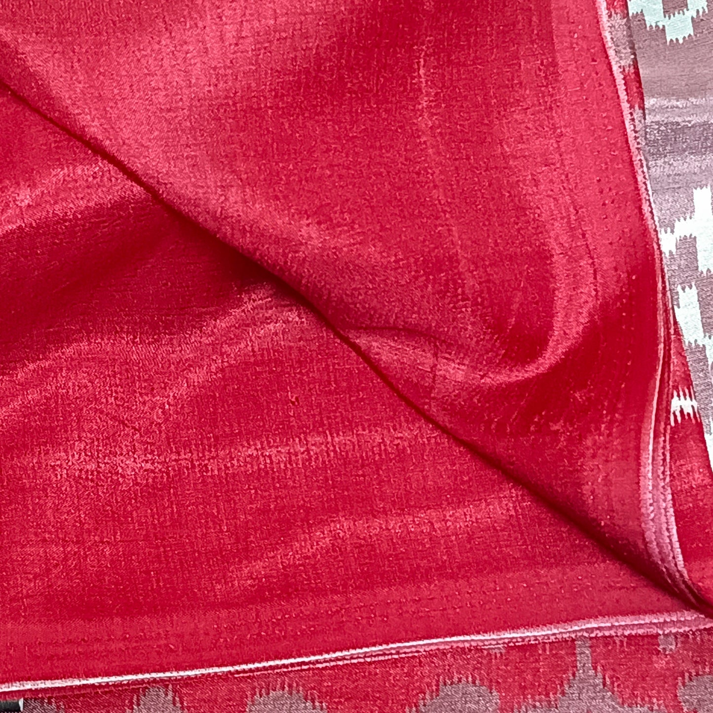 Red Vriddhi silk vol 3 Ikkat vegan tussar crepe digital saree SA25642