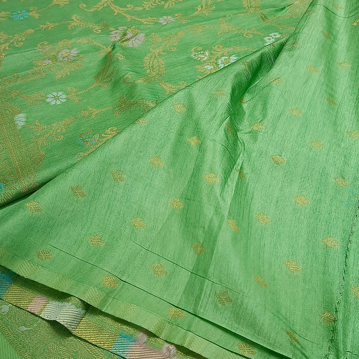 Pastel green  Anaamika vegan kaddi georgette saree MA25273