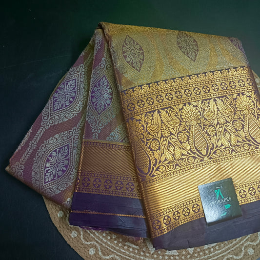 Purple Swarnika Vegan bridal silk saree JA25312