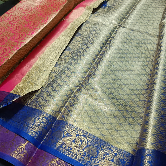 Pink Amarpalli vegan kanchi bridal tissue saree Thread Weave JA25310